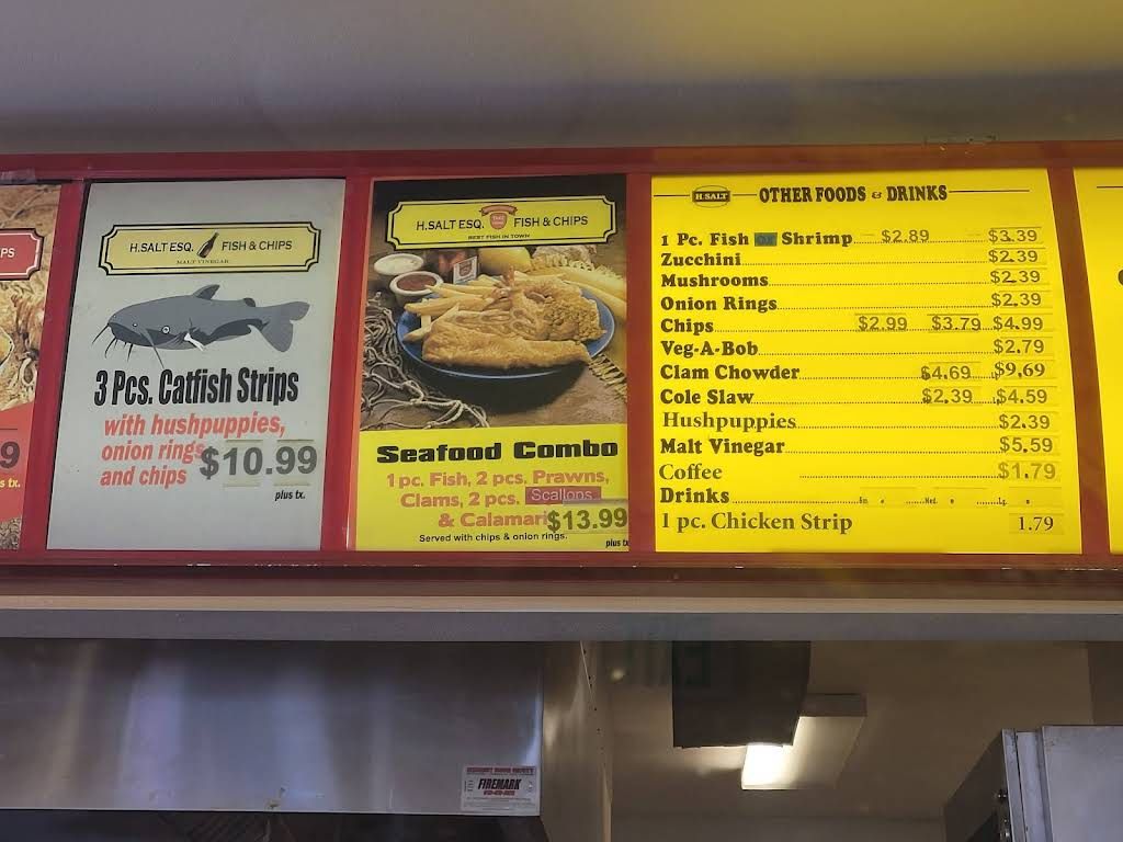 H Salt Fish & Chips Seafood Galley Menu 3