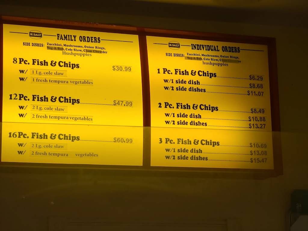 H Salt Fish & Chips Seafood Galley Menu 4