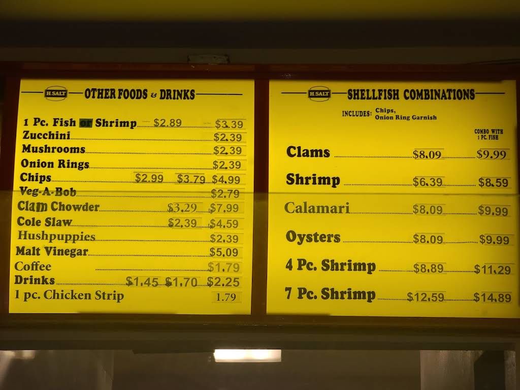 H Salt Fish & Chips Seafood Galley Menu 5