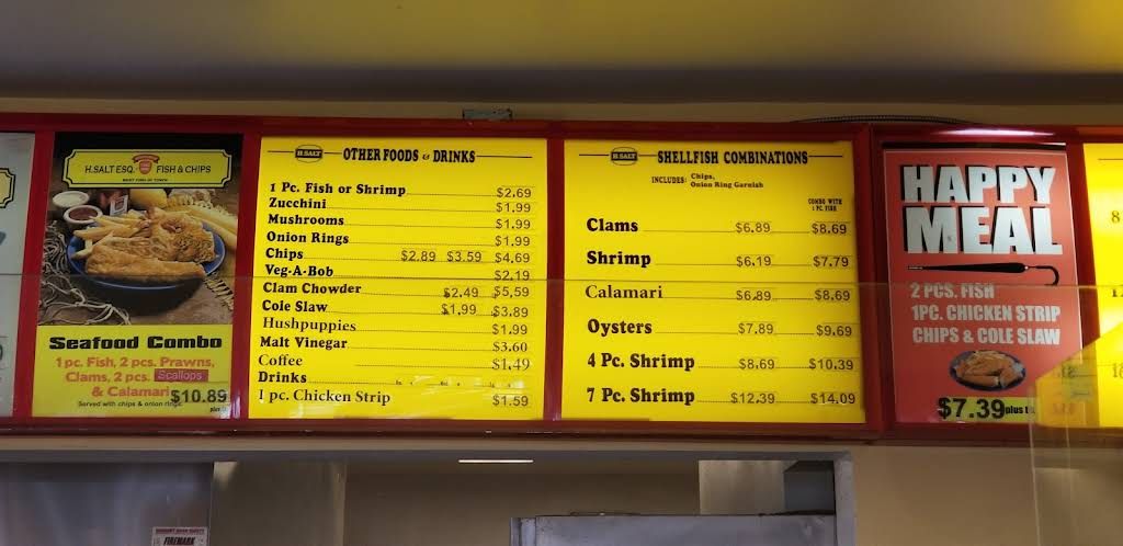 H Salt Fish & Chips Seafood Galley Menu 8